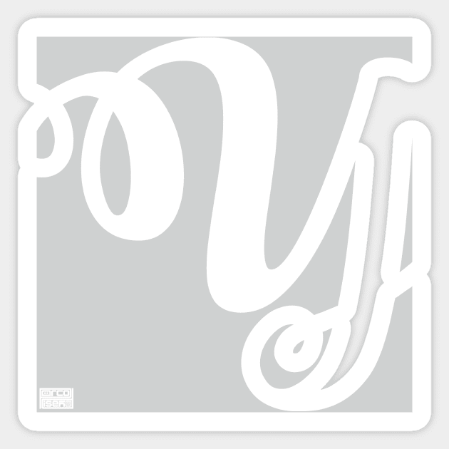 Letter Y Elegant Cursive Calligraphy Initial Monogram Sticker by porcodiseno